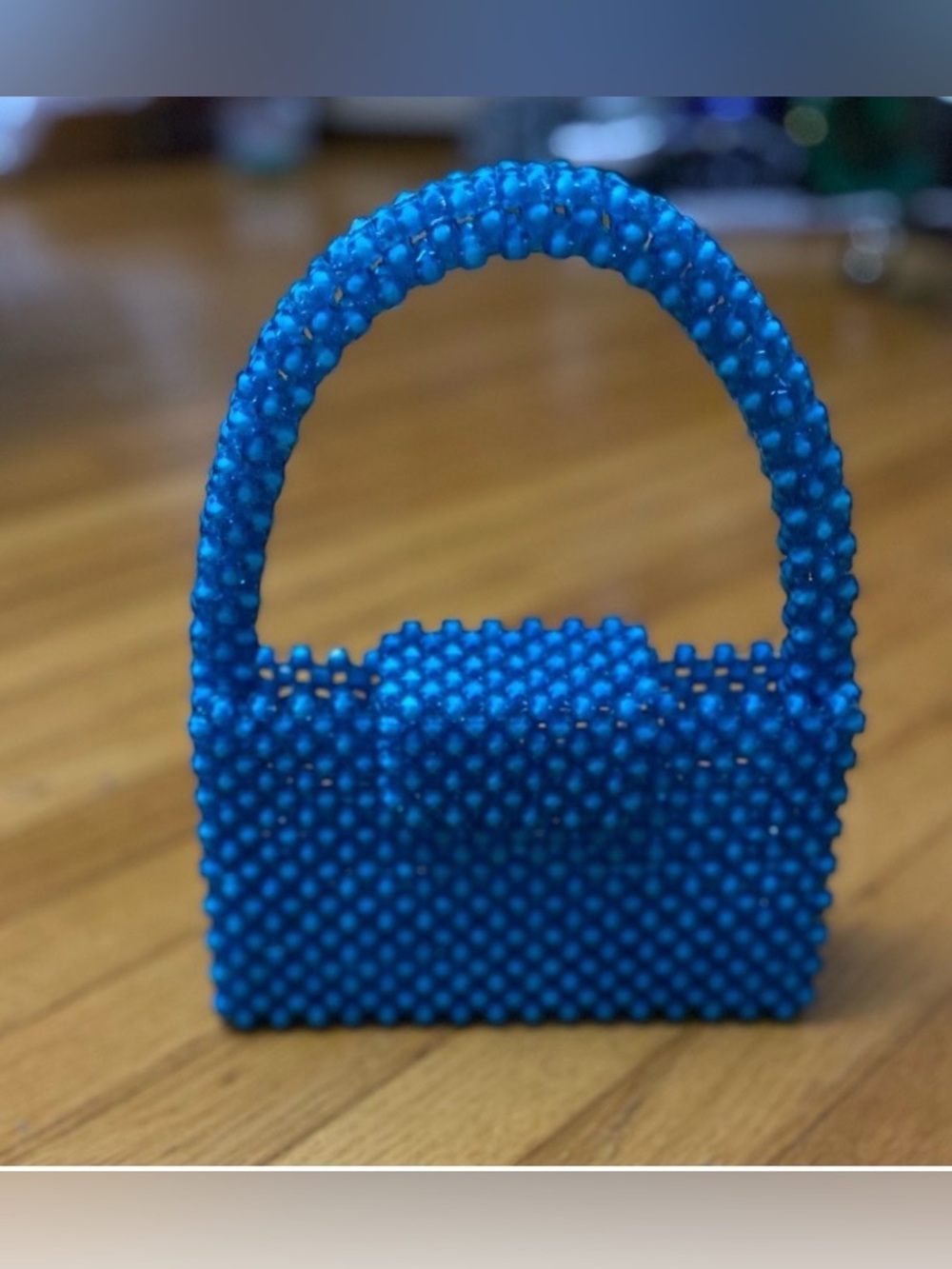 Women's Clutch Elegant Blue Beaded Handbag sparkly beaded Blue Purse